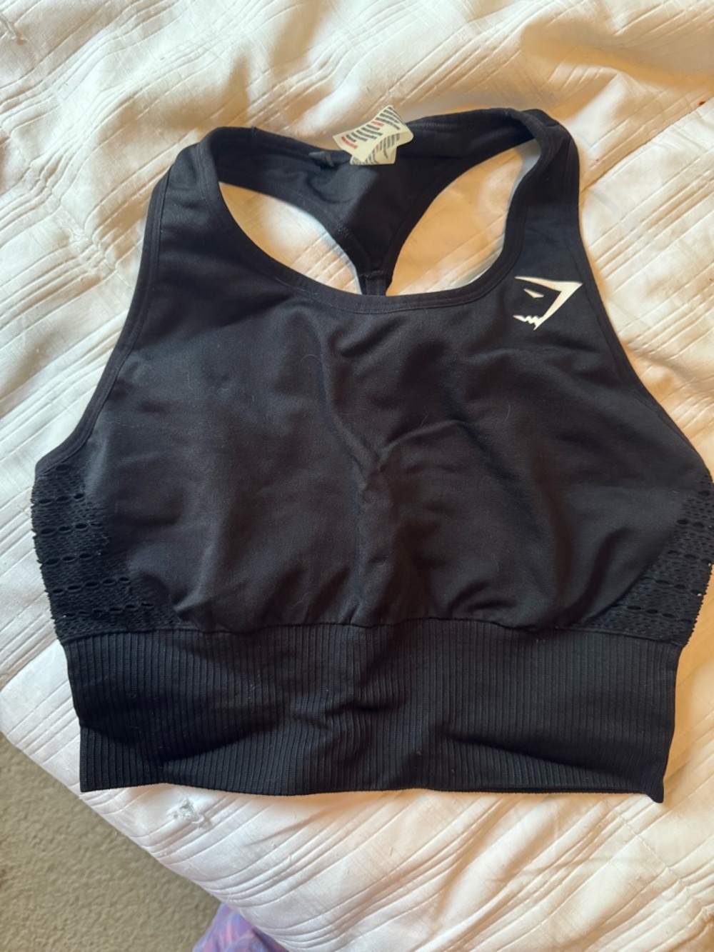 Gymshark Black Racerback Seamless Sports Bra with Logo